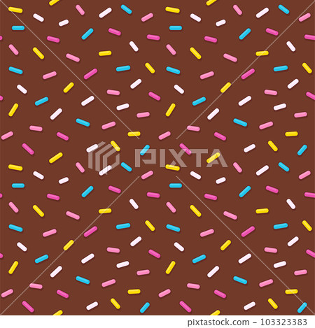 Sprinkles on chocolate seamless pattern 103323383