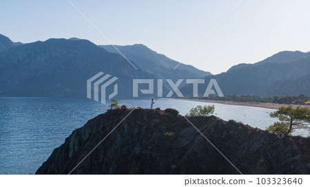 View of Olympos - Chiraly beach and Mediterranean Sea on sunny summer day. Turkey. View of Olympos - Chiraly beach and Mediterranean Sea on sunny summer day. Turkey. 103323640