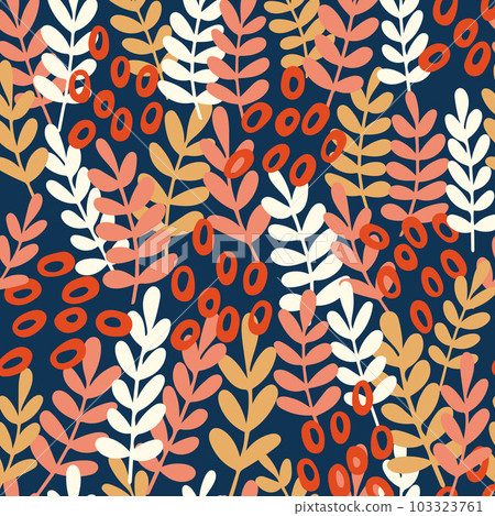 Orange Yellow Fall Pastel Wheat Leaves Pattern.... - Stock Illustration ...