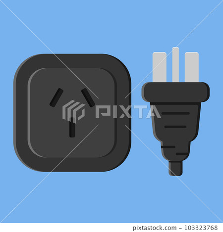 power outlet plug chinese type i black vector flat illustration 103323768