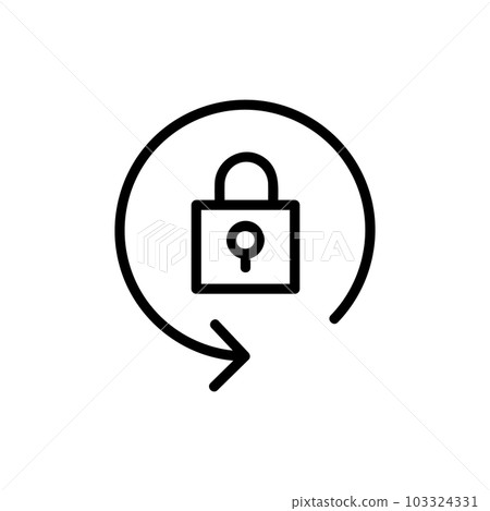 Locked Vector Icon, Outline style, isolated on white Background. Locked Vector Icon, Outline style, isolated on white Background. 103324331