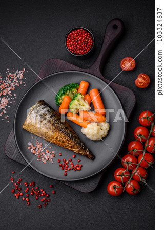 Delicious grilled ocean mackerel with salt, spices and herbs Delicious grilled ocean mackerel with salt, spices and herbs 103324837
