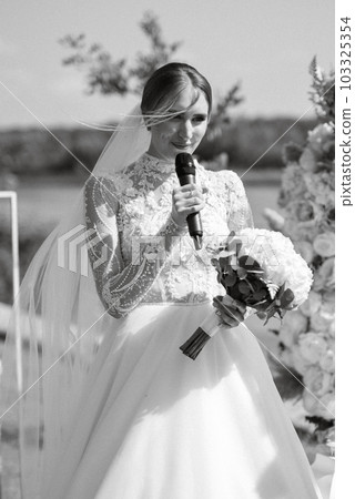 wedding ceremony of the newlyweds on the pier wedding ceremony of the newlyweds on the pier 103325354
