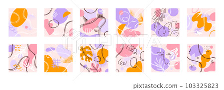Set of abstract hand drawn backgrounds 103325823