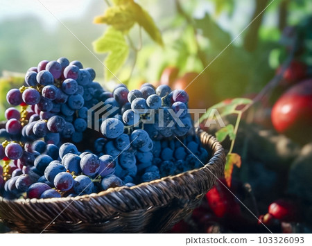 Harvest of grapes. Close-up. Generative AI 103326093