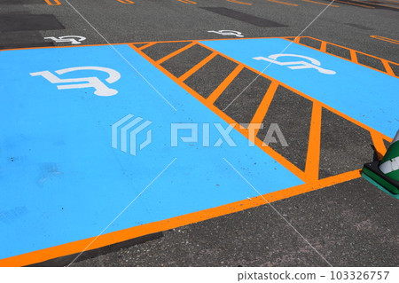 Wheelchair mark caring parking lot 103326757