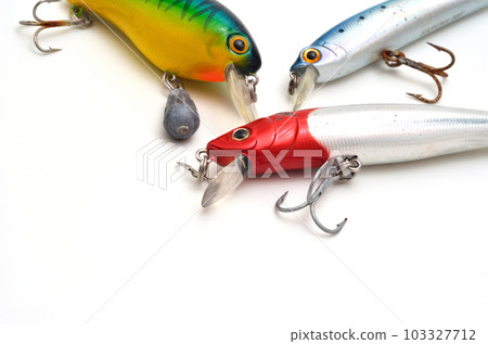 Washed up lure white background 103327712