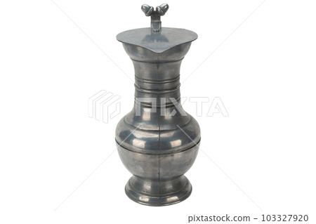 Vintage antique pewter water jug 103327920