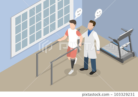 3D Isometric Flat Vector Conceptual Illustration of Physiotherapy and Rehabilitation 3D Isometric Flat Vector Conceptual Illustration of Physiotherapy and Rehabilitation 103329231