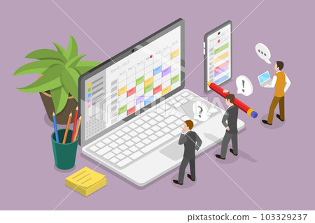 3D Isometric Flat Vector Conceptual Illustration of Agenda 103329237