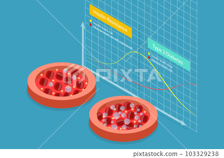 3D Isometric Flat Vector Conceptual Illustration of Insulin Resistance 103329238