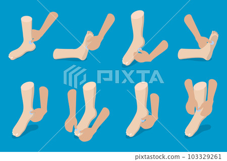 3D Isometric Flat Vector Conceptual Illustration of Chinese Massage 103329261