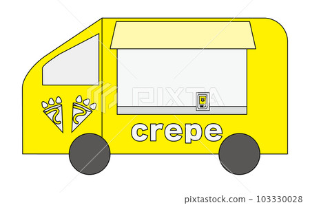 An illustration of opening a mobile crepe shop. Kitchen car management An illustration of opening a mobile crepe shop. Kitchen car management 103330028