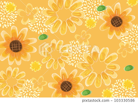 Sunflower hand-drawn wallpaper 103330586