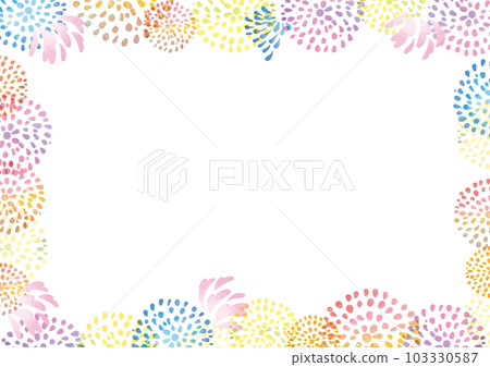Watercolor fireworks colorful frame 103330587