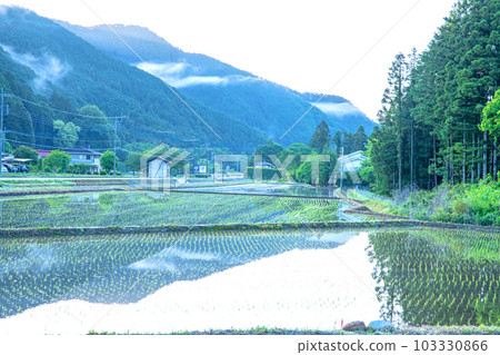The view from Ashinosato Park, the rural landscape, the season of fresh greenery, Kanuma City The view from Ashinosato Park, the rural landscape, the season of fresh greenery, Kanuma City 103330866