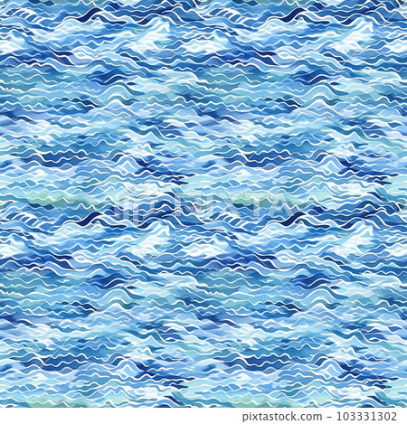 水彩波無縫背景圖AI圖像 103331302
