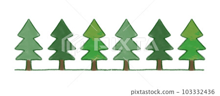 Illustration of a refreshing green tree-lined road 103332436