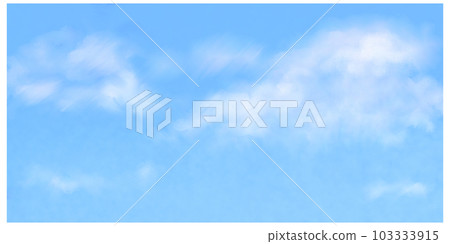 手繪風藍天白雲背景插畫 103333915