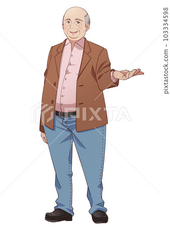 An elderly thin-haired man with a metabolic body 103334598