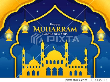 Happy Muharram Vector Illustration with Celebrating Islamic New Year in Flat Cartoon Hand Drawn Landing Page Background Templates Happy Muharram Vector Illustration with Celebrating Islamic New Year in Flat Cartoon Hand Drawn Landing Page Background Templates 103335115