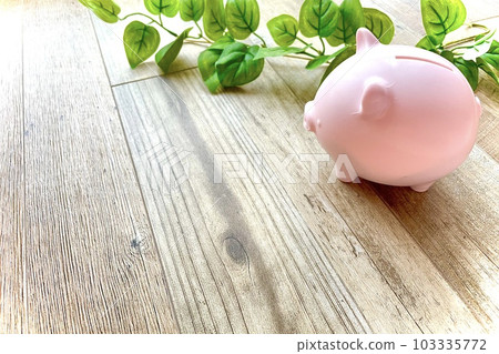 豬存錢罐和木紋儲蓄與家庭預算管理 豬存錢罐和木紋儲蓄與家庭預算管理 103335772