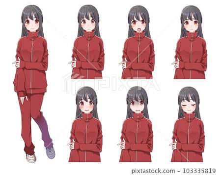 整潔的黑髮女高中生 103335819