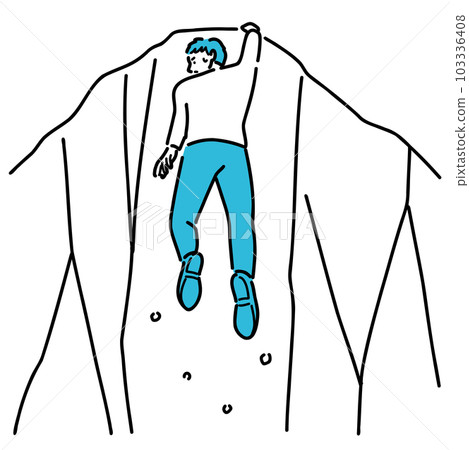 即將從懸崖上掉下來的全身年輕人 即將從懸崖上掉下來的全身年輕人 103336408