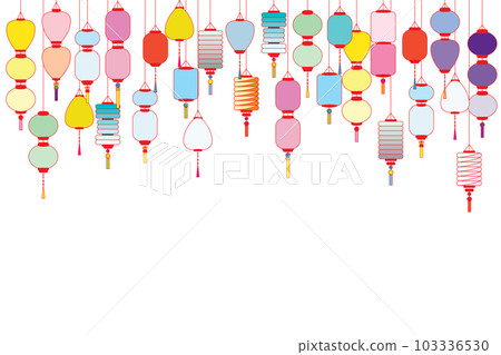 Illustration, Chinese lantern on white background. 103336530