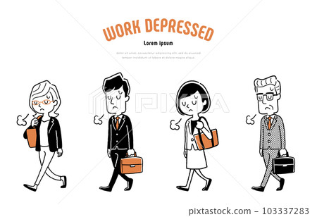 Vector illustration material: Business person walking depressed Vector illustration material: Business person walking depressed 103337283