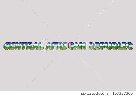 3D Flag of Central African Republic on a text background. 3D Flag of Central African Republic on a text background. 103337309