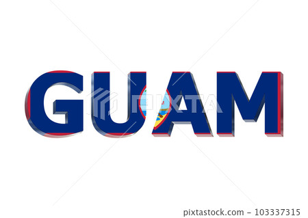 3D Flag of Guam on a text background. 3D Flag of Guam on a text background. 103337315