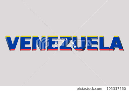 3D Flag of Venezuela on a text background. 3D Flag of Venezuela on a text background. 103337360