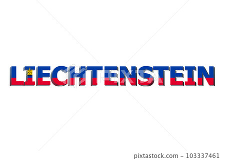 3D Flag of Liechtenstein on a text background. 3D Flag of Liechtenstein on a text background. 103337461