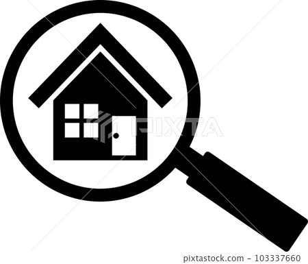 House and magnifying glass simple illustration icon 103337660