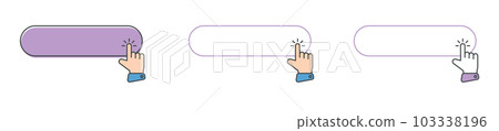 Click cursor icon with click here button vector set. Action button with mouse click Click cursor icon with click here button vector set. Action button with mouse click 103338196