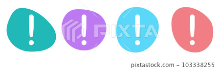Color blob with exclamation mark symbol set vector illustration 103338255