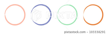 Colored grunge circle brush. Ink frame set vector illustration 103338291