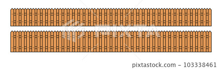 Colored outline fence in flat style vector illustration isolated on white 103338461