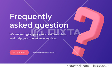Frequently asked question FAQ quick tips help advice social media banner 3d icon vector illustration 103338822