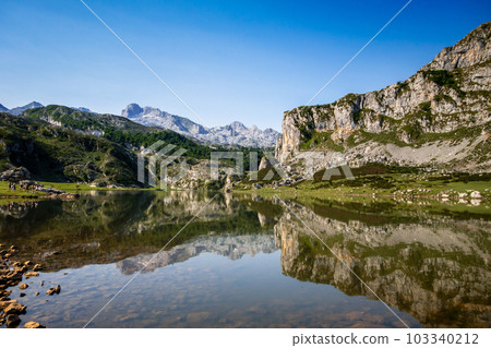 Lake Ercina in Picos de Europa, Asturias, Spain 103340212