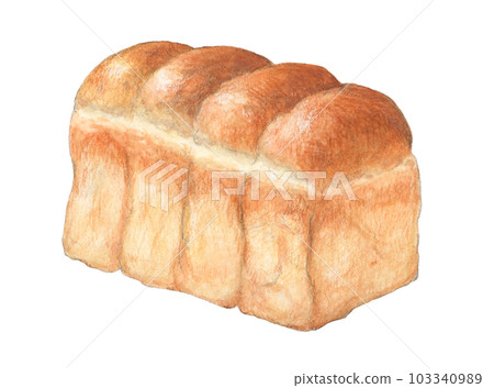 褐色山形麵包，水彩鉛筆插圖 103340989
