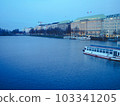 Hamburg Alster lake at dusk 103341205