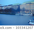 Hamburg Alster lake and cityscape 103341207