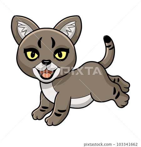 Cute little jungle cat cartoon 103341662