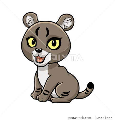 Cute little jungle cat cartoon 103341666