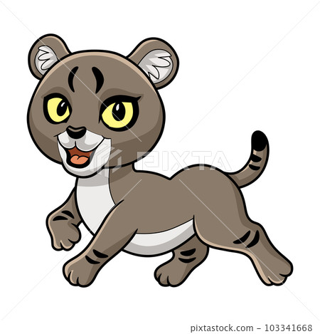 Cute little jungle cat cartoon 103341668