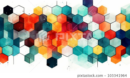 Geometric Design Background: Geometric shape design. Vivid colors express liveliness and energy. 103341964