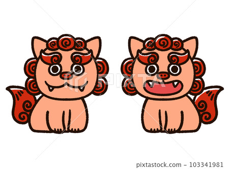 可愛的手繪風獅爺 可愛的手繪風獅爺 103341981