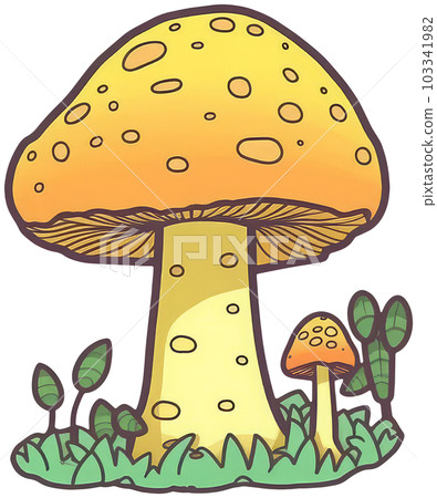 Mushroom sticker transparent illustration. Mushroom sticker transparent illustration. 103341982